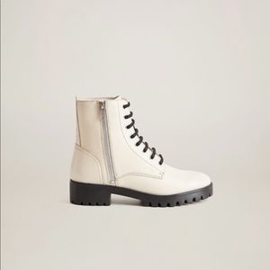 Mango Lace-up leather boots - Size 7.5